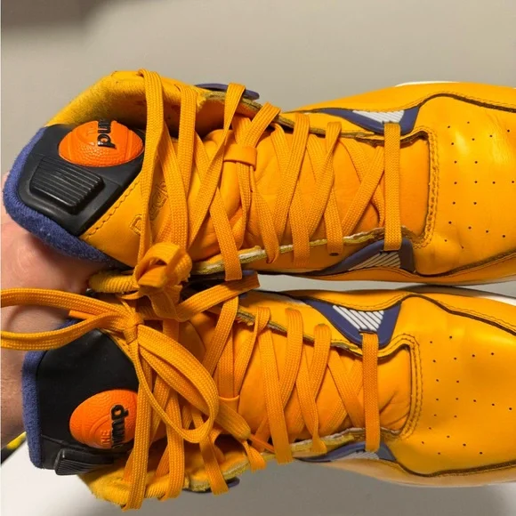 Reebok Pump Omni Zone Retro LA Lakers Gold/Violet/White Rare Retro US 10.5